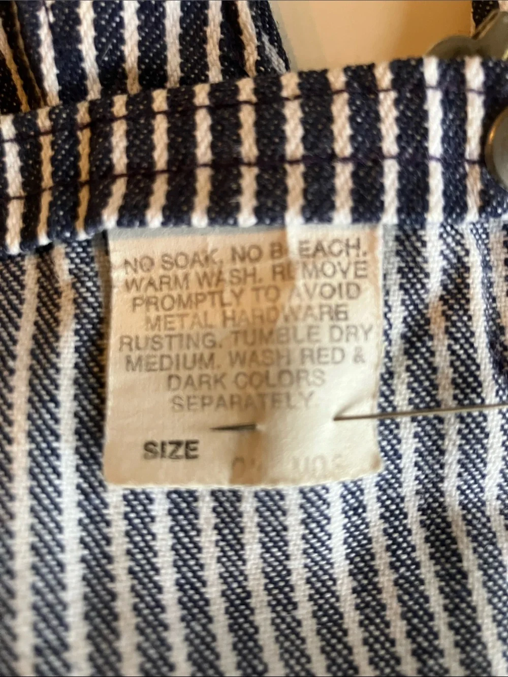 Vintage OshKosh hickory stripe overalls size 24 months USA union made